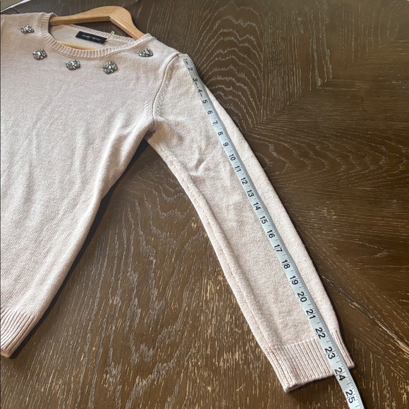 🆑 IVANKA TRUMP Blush Pink Crystal Embellished Collar Knit Pullover Sweater - Picture 13 of 13